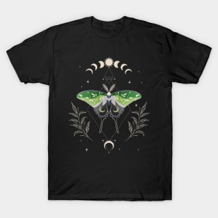 Aromantic Luna Moth Celestial Cottagecore LGBT Pride Flag T-Shirt